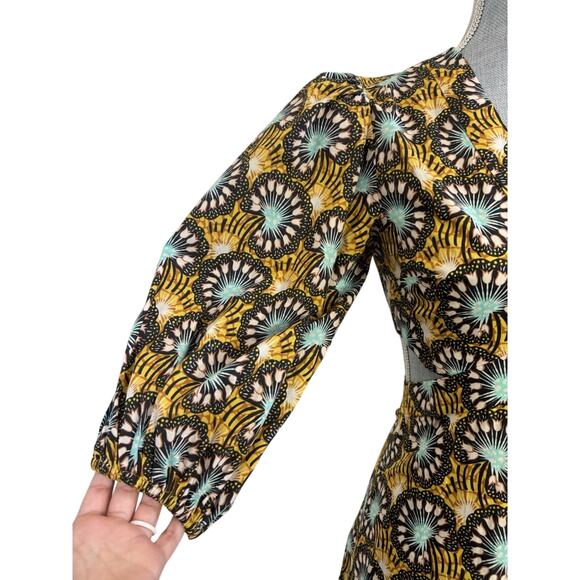 Alexis Yellow Orissa Side Cut Out Puff Sleeve Mini Dress Size Small Wedding - Picture 7 of 9